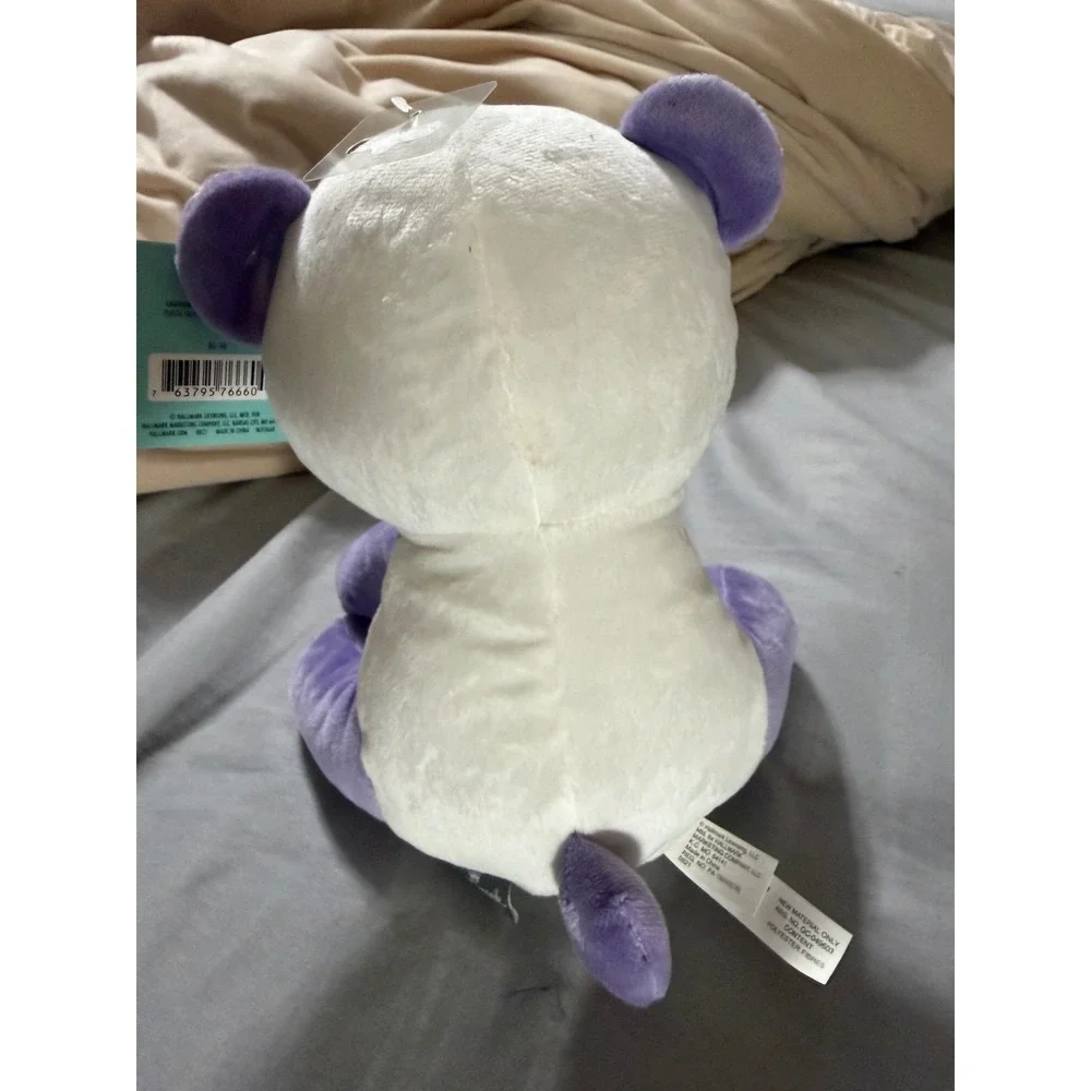 Hallmark‎ Purple Panda Valentine Plush Stuffed Animal Heart Eyes Red Bow NWT